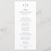 Elegante Eenvoudige Zwart-Wit Fine Art bruiloft Menu (Voorkant)