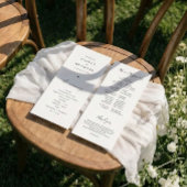 Elegante eenvoudige zwart-wit hart bruiloft programmakaart