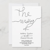 Elegante eenvoudige zwart-wit kalligrafie bruiloft kaart (Voorkant)