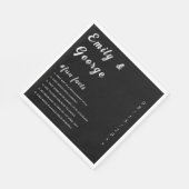 Elegante Eenvoudige Zwart-Wit Leuke Feiten Wedding Servet (Hoek)