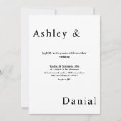 Elegante eenvoudige zwart-wit moderne bruiloft kaart (Voorkant)