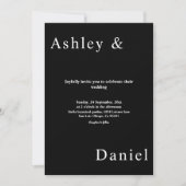 Elegante eenvoudige zwart-wit moderne chique bruil kaart (Voorkant)