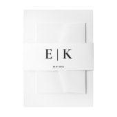 Elegante Eenvoudige Zwart Wit Moderne Monogram Huw Uitnodigingen Wikkel (Voorkant Voorbeeld)