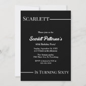 Elegante eenvoudige zwart-wit moderne verjaardag kaart (Voorkant)