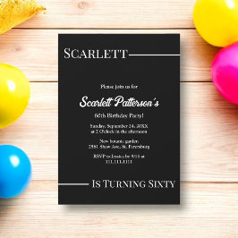 Elegante eenvoudige zwart-wit moderne verjaardag kaart