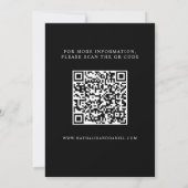 Elegante Eenvoudige Zwart-Wit QR Code Wedding Save The Date (Achterkant)