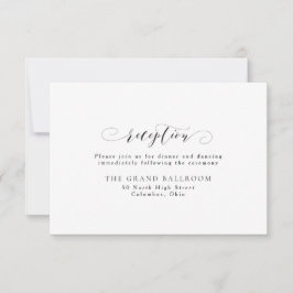 Elegante eenvoudige zwart-wit receptie kaart