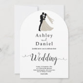 Elegante eenvoudige zwart-wit romantische chique b kaart (Voorkant)