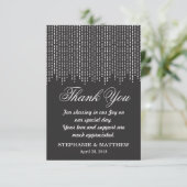 Elegante eenvoudige, zwart-wit vallende Confetti Bedankkaart (Staand voorkant)