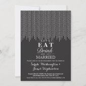 Elegante eenvoudige, zwart-wit vallende Confetti Kaart (Voorkant)