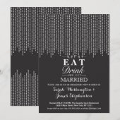 Elegante eenvoudige, zwart-wit vallende Confetti Kaart (Voorkant / Achterkant)