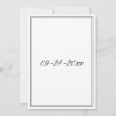 Elegante eenvoudige zwart-witte bloemenbruiloft kaart (Achterkant)