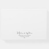 Elegante eenvoudige zwart-witte bruiloft gastenboek (Achterkant)