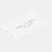 Elegante eenvoudige zwart-witte bruiloft gastenboek (Hoek)