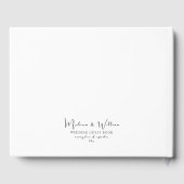 Elegante eenvoudige zwart-witte bruiloft gastenboek (Achterkant)