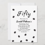 Elegante eenvoudige zwart-witte Herfst 50ste verja Kaart (Voorkant)