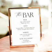 Elegante eenvoudige zwart-witte trouwbar poster