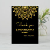 Elegante eenvoudige zwarte  bruiloft bedankje folie uitnodiging (Staand Voorkant)