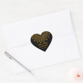 Elegante eenvoudige zwarte  bruiloft hart sticker (Envelop)