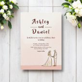 Elegante Eenvoudige Zwarte En Witte Bruid Bruidego Kaart