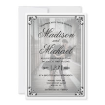 Elegante Eenvoudige Zwarte en Witte Bruiloft