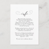 Elegante eenvoudige zwarte en witte huwelijksinfor informatiekaartje (Voorkant)