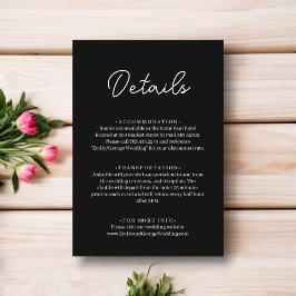 Elegante Eenvoudige Zwarte En Witte Moderne Chic T Informatiekaartje