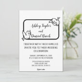 Elegante eenvoudige zwarte en witte vogels Chic br Kaart (Staand voorkant)