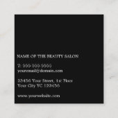 Elegante eenvoudige zwarte haarstylist vierkante visitekaartje (Achterkant)