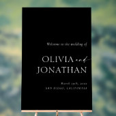 Elegante Eenvoudige Zwarte Huwelijk Welkom Acryl Bord (Neutraal)