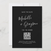 Elegante eenvoudige zwarte minimalistische moderne save the date (Voorkant)