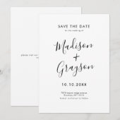 Elegante eenvoudige zwarte minimalistische moderne save the date (Voorkant / Achterkant)
