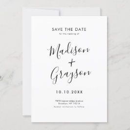 Elegante eenvoudige zwarte minimalistische moderne save the date