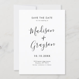 Elegante eenvoudige zwarte minimalistische moderne save the date