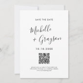 Elegante eenvoudige zwarte minimalistische moderne save the date (Voorkant)