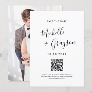 Elegante eenvoudige zwarte minimalistische moderne save the date