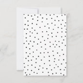 Elegante eenvoudige zwarte witte aquarel stippen kaart (Achterkant)