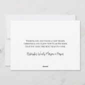 Elegante  Eenvoudige Zwarte Witte Kerstmis Feestdagenkaart (Achterkant)