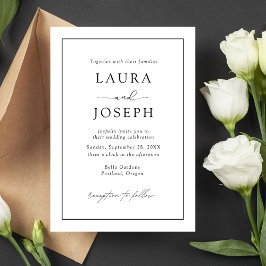 Elegante Eenvoudige Zwarte & Witte Minimalistische Kaart