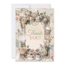 Elegante Eerste Bloei Baby Shower Bedankbriefje me