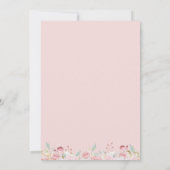 Elegante Eerste Communie Roze en Mint Bloemen Kaart (Achterkant)