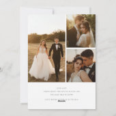 Elegante eerste getrouwde kerst 4 foto Pas getrouw Feestdagenkaart (Achterkant)