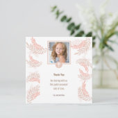 Elegante Eerste Heilige Communie Dank u kaart (Staand voorkant)