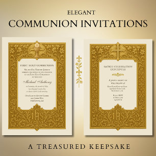 Elegante eerste Heilige Communie gouden kelk Kaart