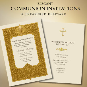 Elegante eerste Heilige Communie gouden kelk Kaart