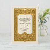 Elegante eerste Heilige Communie gouden kelk Kaart (Staand voorkant)