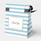 Elegante eerste heilige communie met blauwe streep bedankdoosjes (Achterkant)