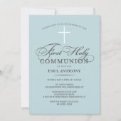 Elegante Eerste Heilige Communie Uitnodiging Licht (Voorkant)