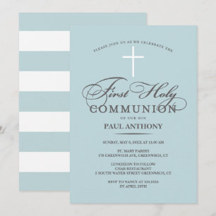 Elegante Eerste Heilige Communie Uitnodiging Licht
