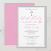 Elegante Eerste Heilige Communie Uitnodigt voor Me Kaart (Voorkant / Achterkant)
